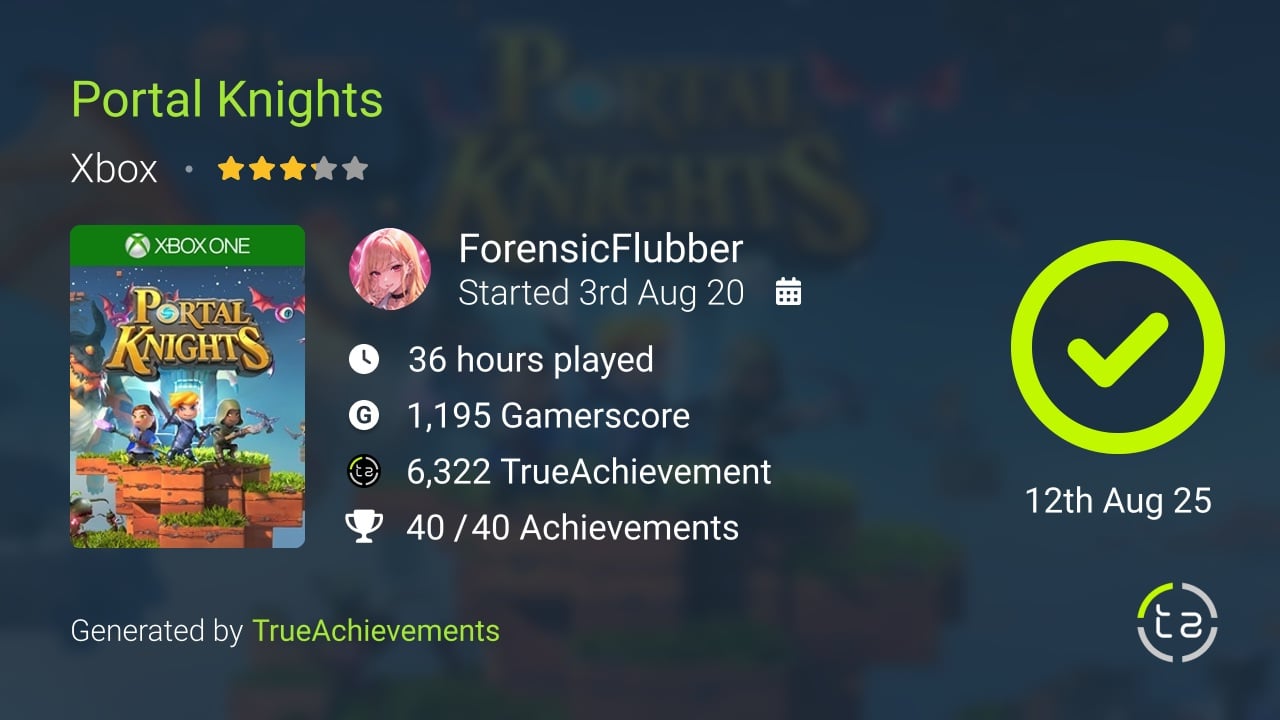 Portal Knights achievement summary